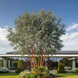 Eucalyptus gunnii adulte dans un jardin